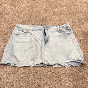 wild fable Light Blue Distressed Denim Mini Skirt